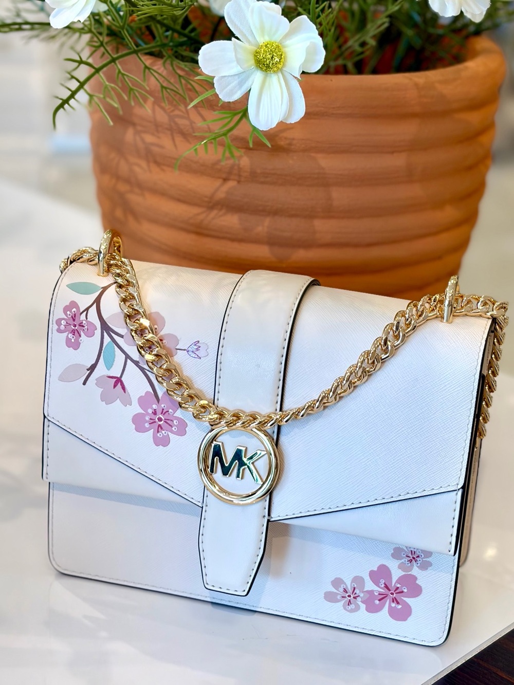 Michael Kors Greenwich Small Floral Embellished Crossbody Bag